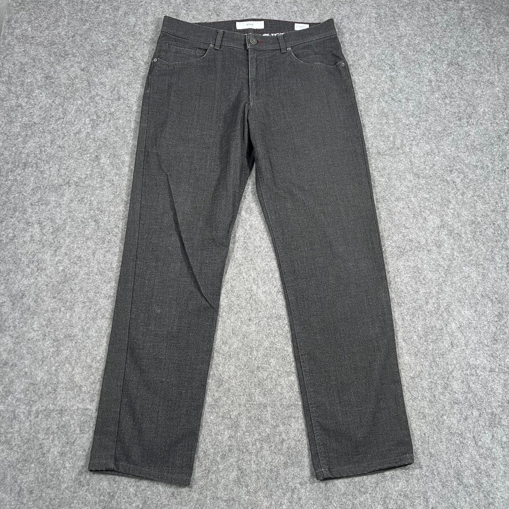 Brax Gray Cooper Fancy Regular Fit Straight Leg Dress Chino Pants Mens 31x29